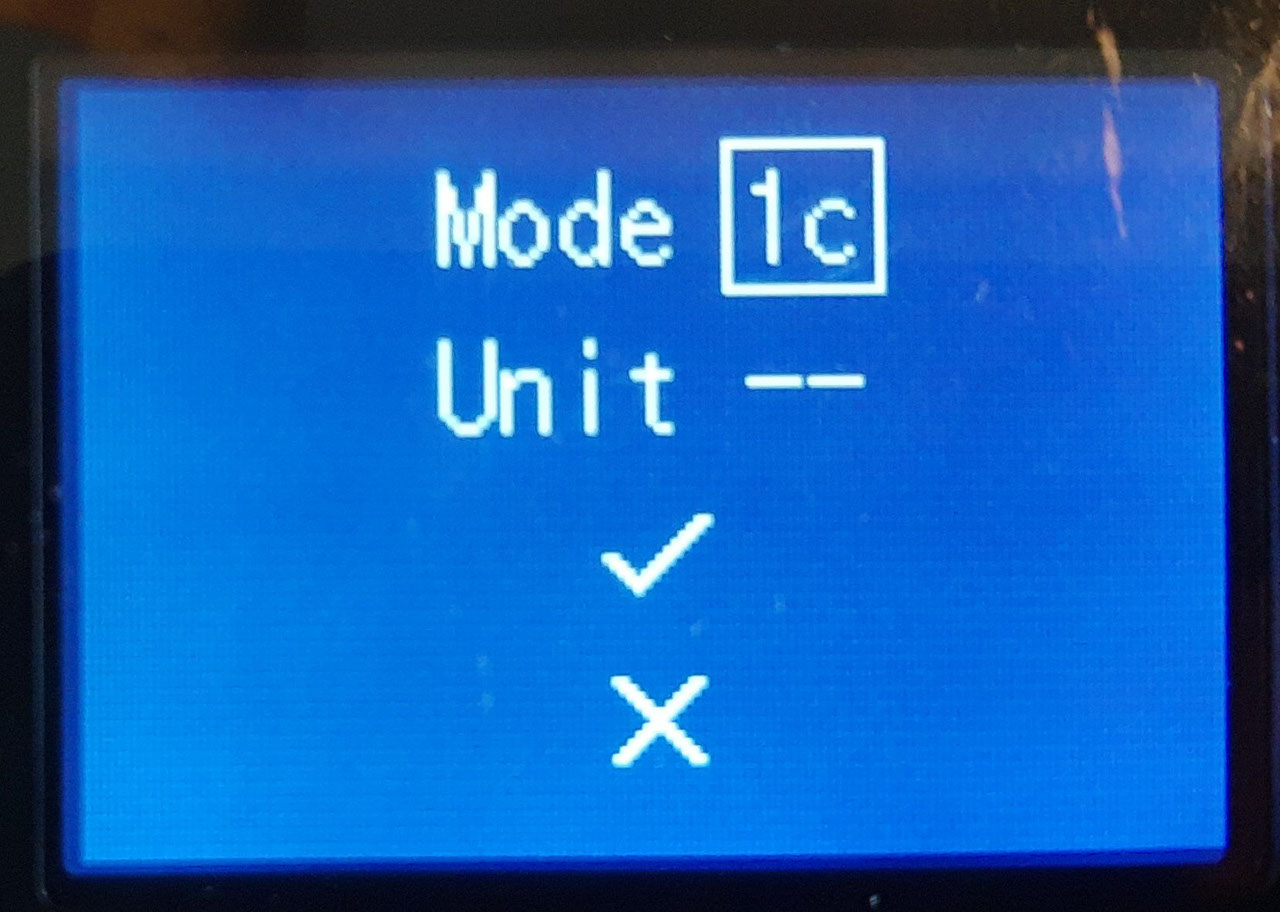Wired Remote Controller Mode 1c and Confirm